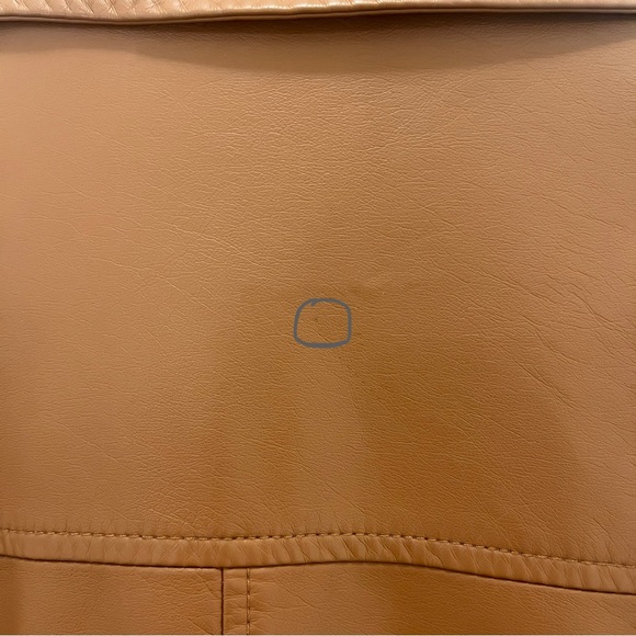 Faux Tan Leather Motorcycle/Biker Jacket - Picture 9 of 9